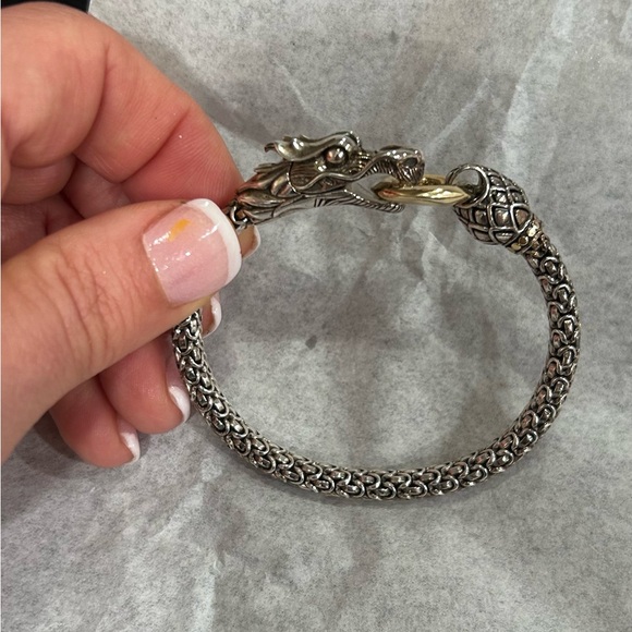 John Hardy dragon naga bracelet 18k gold & sterling silver authentic - Picture 5 of 11